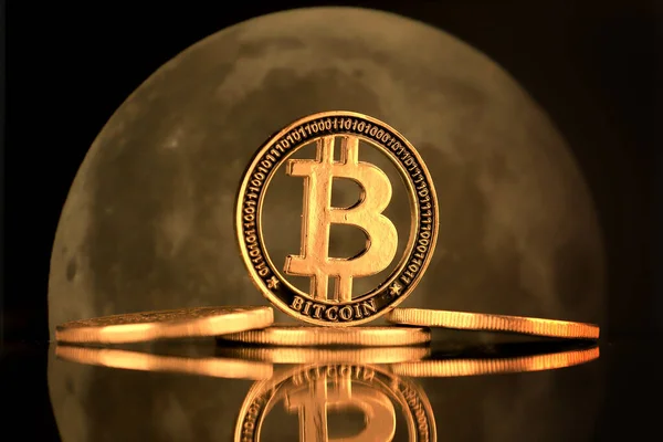 Bitcoin Fiziksel Versiyonu Hızlı Büyüyen Kripto Para Birimindeki Yatırımcılar Için — Stok fotoğraf