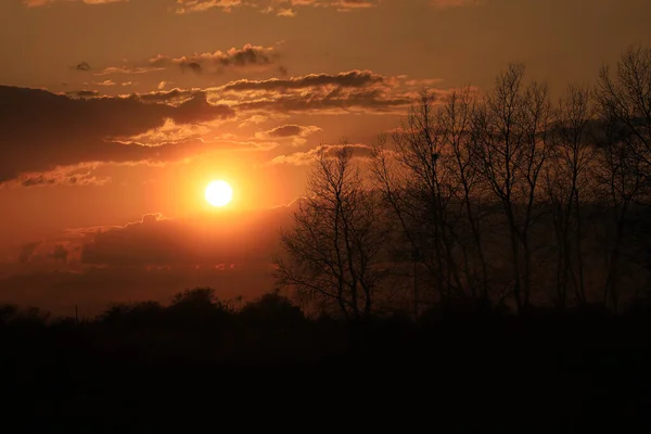 Beautiful Sunset Clouds Last Day April Wroclaw Poland Europe — Stock Photo, Image