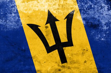 vintage ve eski bir görünüm ile Barbados bayrağı