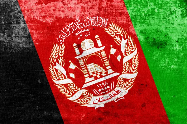 Vlajka Afghánistánu s vintage a starý vzhled — Stock fotografie