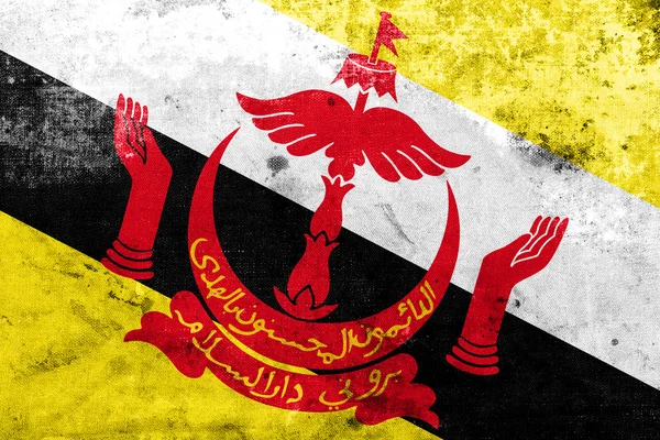 Brunei Flag with a vintage and old look — Stock Photo, Image