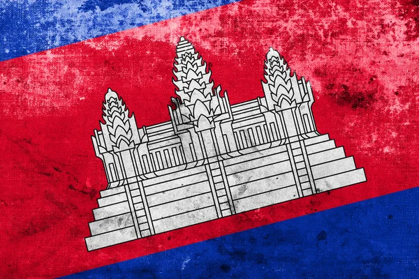 Cambodia Flag with a vintage and old look — Stock Photo, Image