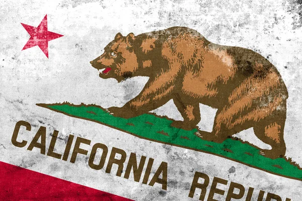 캘리포니아 국가 깃발은 빈티지와 오래 된 보고 — 스톡 사진