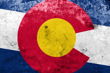 Colorado Devlet bayrağı ve eski bir vintage ile bakmak