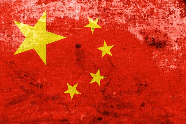 China-Flagge im Vintage-Look — Stockfoto