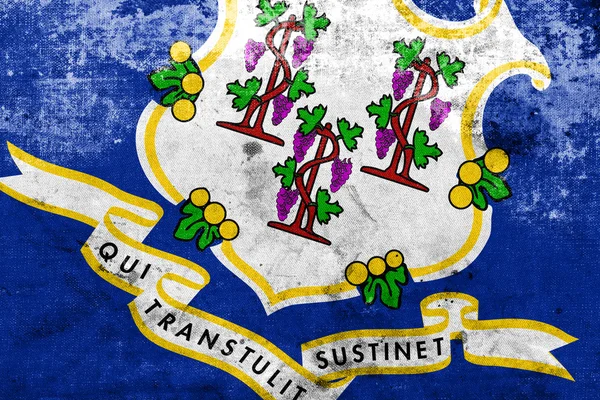 Connecticut state flagga med en vintage och gamla ser — Stockfoto