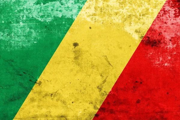 Congo Republic Bandeira com um visual antigo e vintage — Fotografia de Stock