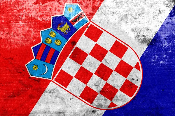 Croatia Flag with a vintage and old look — Stock Photo, Image