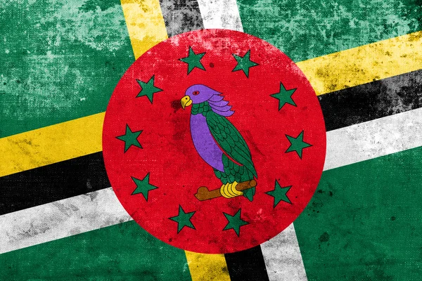 Dominica Flag with a vintage and old look — Stock Photo, Image
