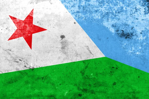 Džibutská vlajka s vintage a starý vzhled — Stock fotografie
