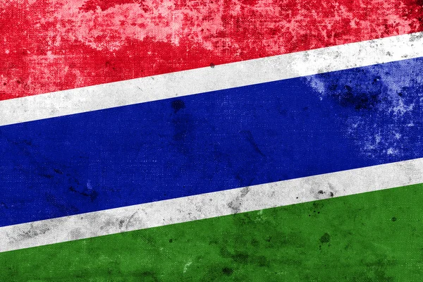 Gambijská vlajka s vintage a starý vzhled — Stock fotografie