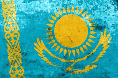 Kazachstan vlag met een vintage en de oude look