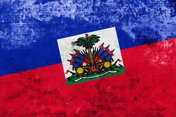 Haiti flagga med en vintage och gamla utseende — Stockfoto