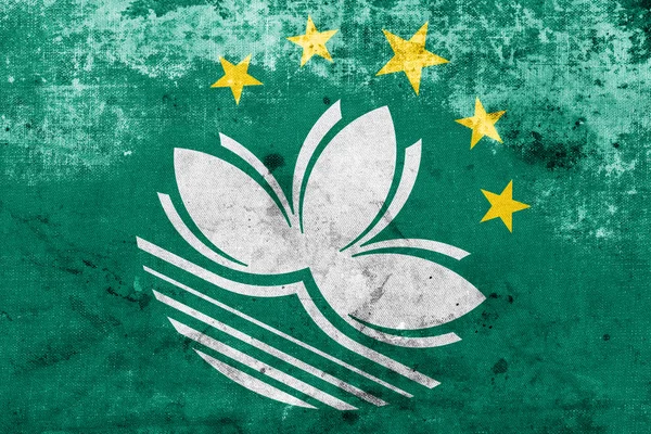 Macau Flag with a vintage and old look — Stock Photo, Image