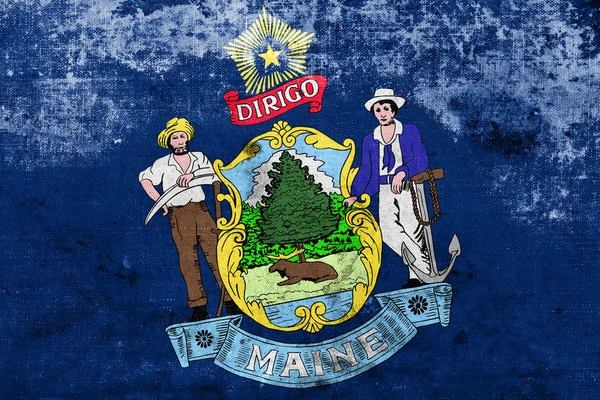 Maine State Flag with a vintage and old look — Stock Photo, Image