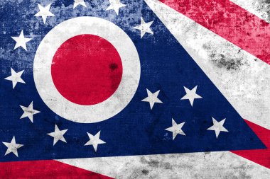 Ohio-vlag met een vintage en oude kijken