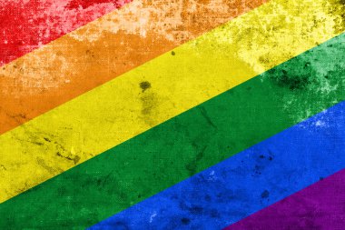 Gökkuşağı bayrağı bir vintage ve eski bir görünüm