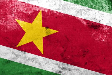 Surinam bayrak bir vintage ve eski bir görünüm