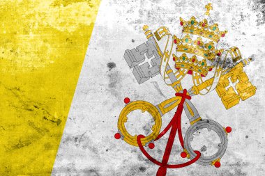 vintage ve eski bir görünüm ile Vatikan bayrağı