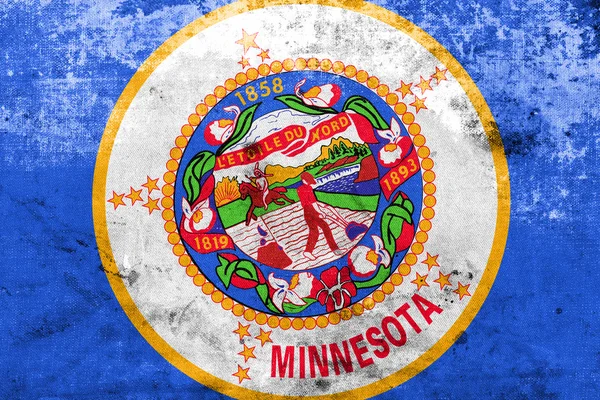 Minnesota state flagga med en vintage och gamla ser — Stockfoto