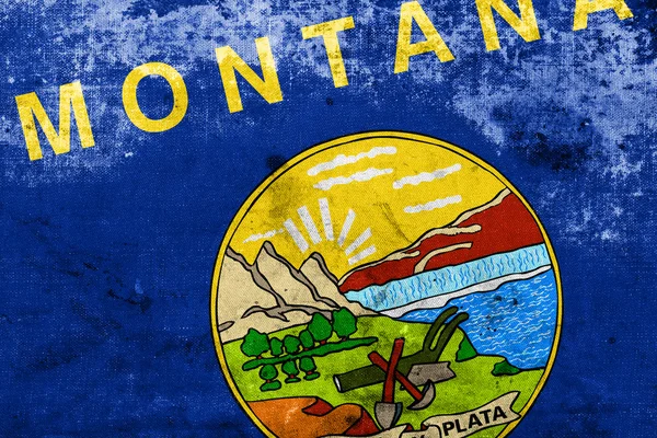 Montana State Flag with a vintage and old look — Stock Photo, Image