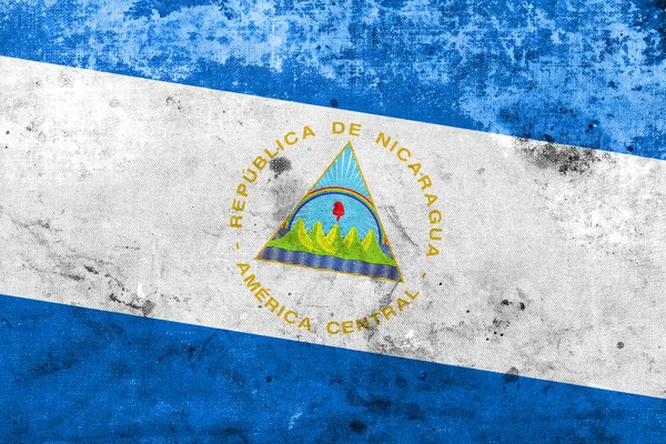 Vintage ve eski bir görünüm ile Nikaragua bayrağı — Stok fotoğraf