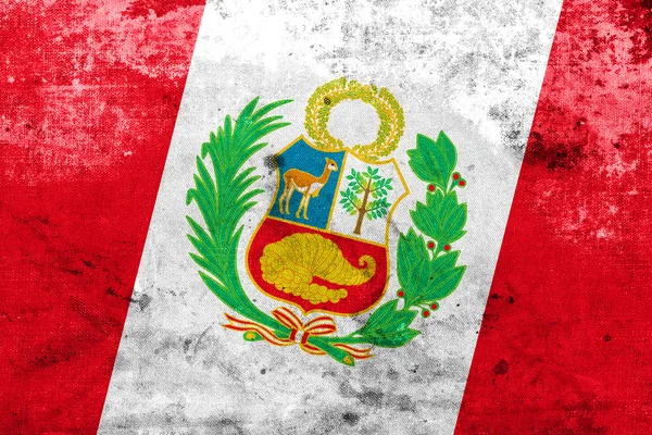 Peru Flag with a vintage and old look — Stock Photo, Image