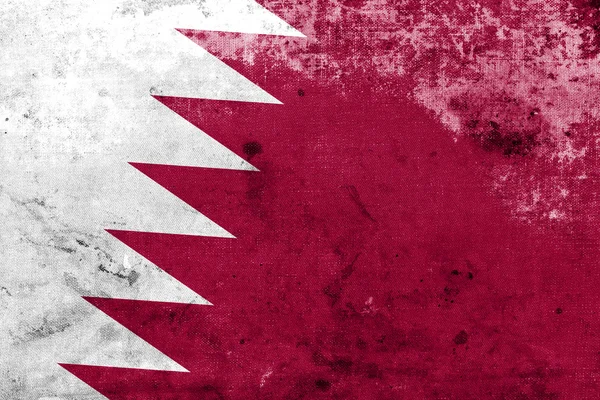 Katarská vlajka s ročníkem a starým vzhledem — Stock fotografie
