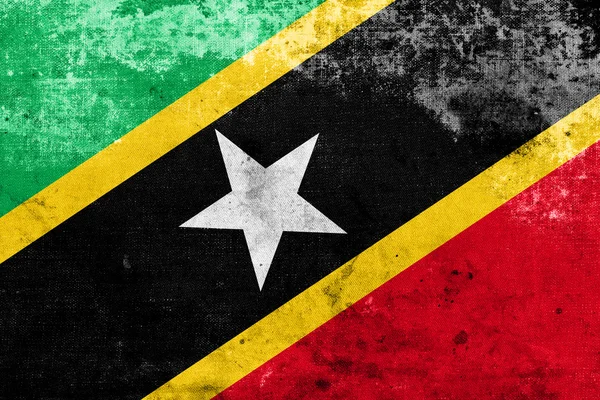 Saint Kitts und Nevis Flagge im Vintage und Old Look — Stockfoto