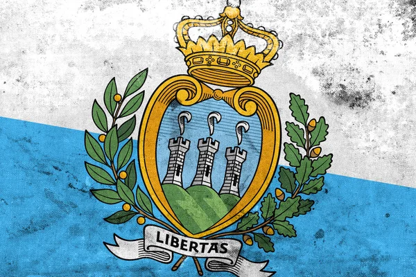 Flaga San marino z rocznika i stary wygląd — Zdjęcie stockowe