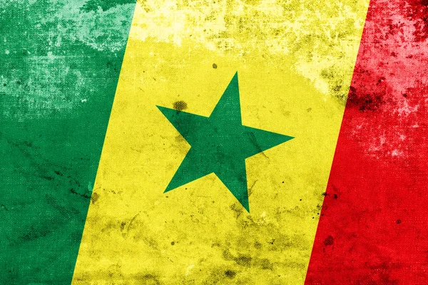 Senegal vlag met een vintage en de oude look — Stockfoto