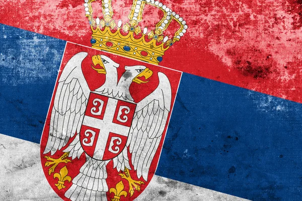 Bandera Serbia con un aspecto vintage y antiguo —  Fotos de Stock