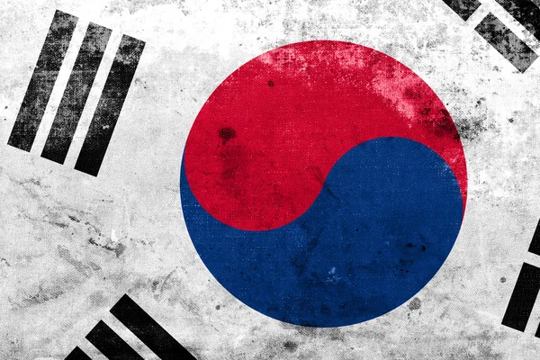 Südkoreanische Flagge im Vintage-Look — Stockfoto