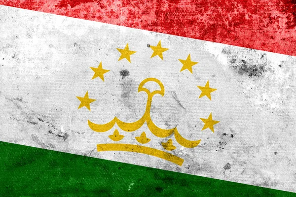 塔吉克斯坦国旗与葡萄酒和老看 — 图库照片