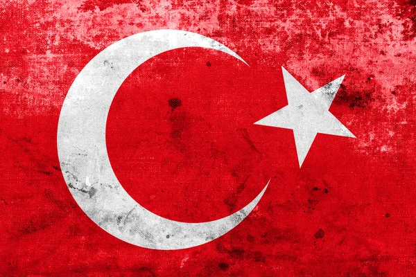 Vintage ve eski bir görünüm ile Türkiye bayrak — Stok fotoğraf