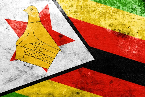 Zimbabwe vlag met een vintage en de oude look — Stockfoto