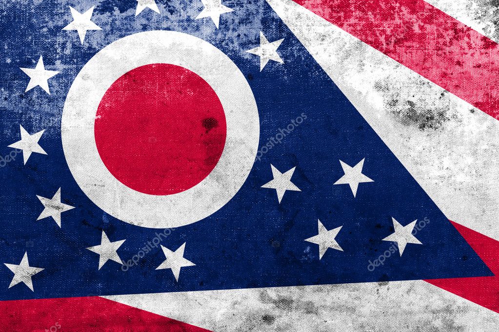 Ohio State Flag with a vintage and old look