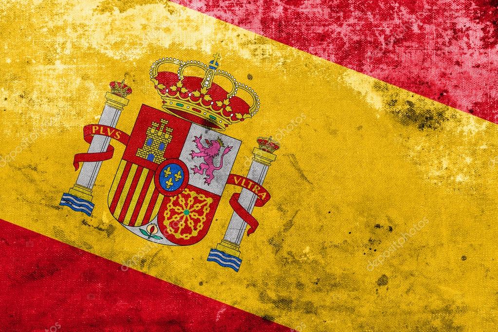 Spanien-Flagge im Vintage-Look - Stockfotografie ...