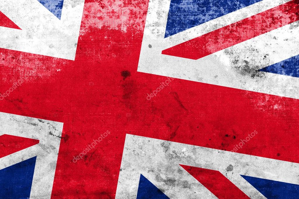 United Kingdom Flag with a vintage and old look