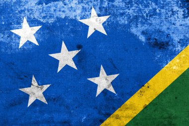 Solomon Adaları bayrağı ile antika ve eski bir görünüm