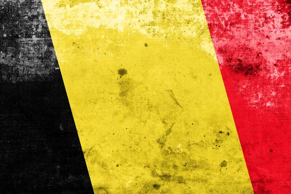 Vlajka Belgie s vintage a starý vzhled — Stock fotografie