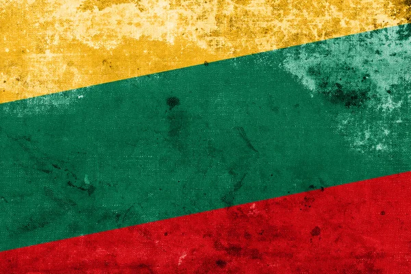 古い外観とヴィンテージのリトアニアの国旗 — ストック写真