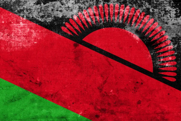 Flaga Malawi z vintage i stary wygląd — Zdjęcie stockowe