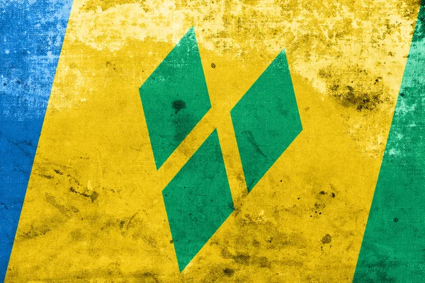 Saint vincent en de grenadines vlag met een vintage en oude look — Stockfoto