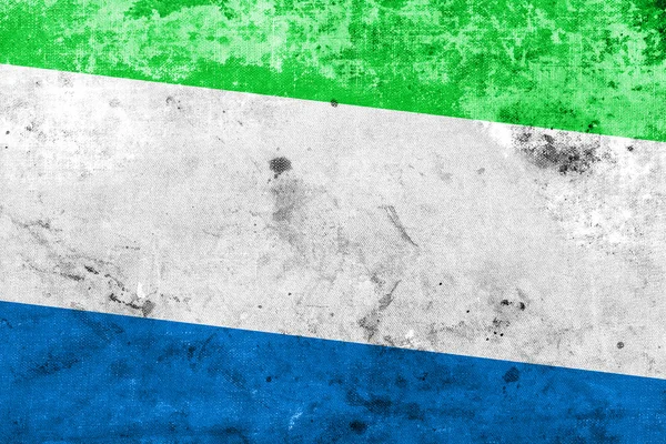 Sierra Leone Flag with a vintage and old look — Stock Photo, Image