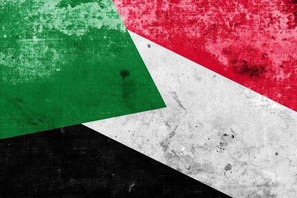 Флаг Судана со старинным и старым видом — стоковое фото