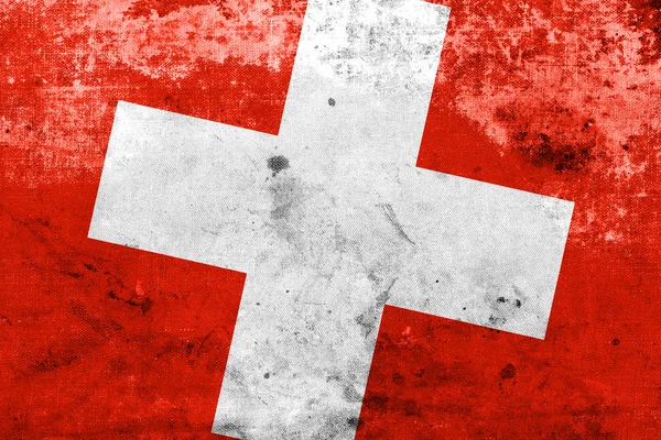 Bandera Suiza con un aspecto vintage y antiguo — Foto de Stock