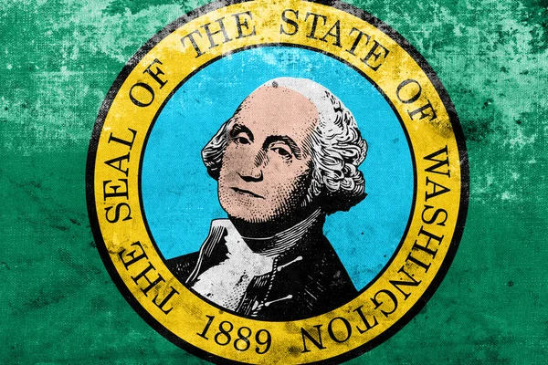 Bandiera di Stato di Washington con un look vintage e vecchio — Foto Stock