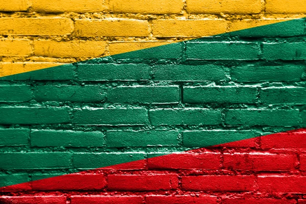 Lithuania Flag painted on brick wall — Stock Photo, Image