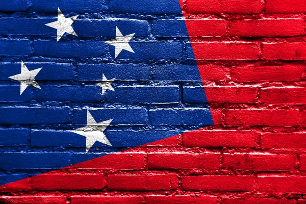 Samoa Drapeau peint sur un mur de briques — Photo